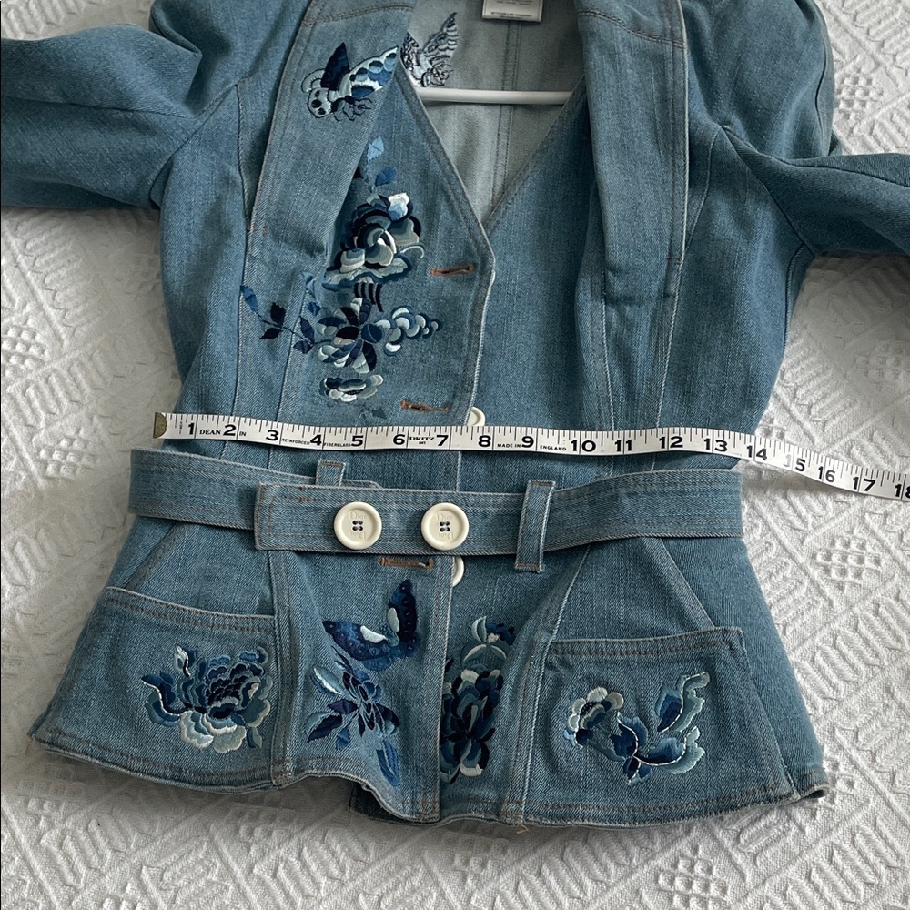 CHRISTIAN DIOR Embroidered flower butterfly Denim Jacket - Picture 7 of 17